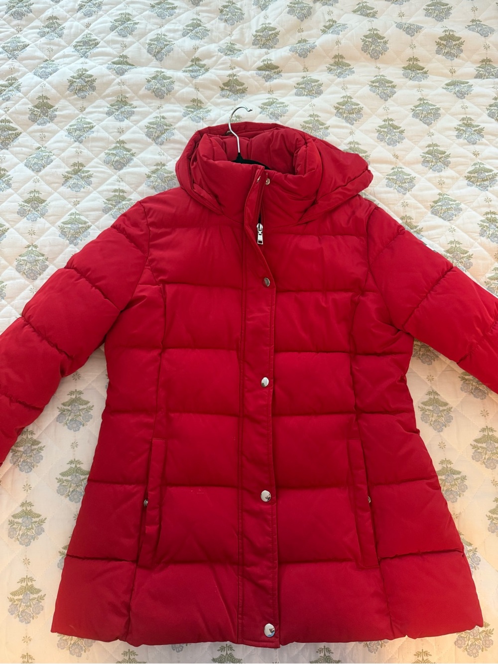 Women’s Tommy Hilfiger Red Quilted Puffer Coat with Hood